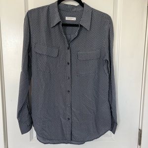 Equipment Navy Silk Shirt